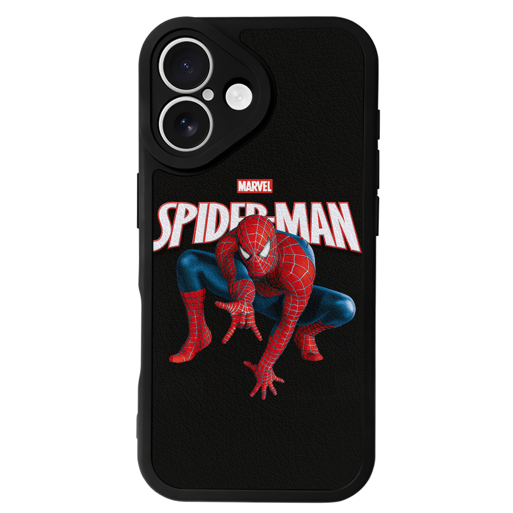 （画像用） Spider Man スパイダーマン 【iPhone 16シリーズ対応】シリコンスマホケース（レザー調） 材質：シリコン